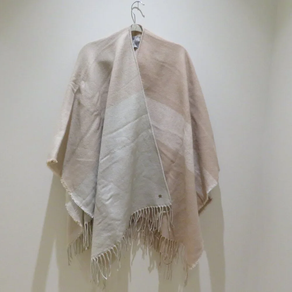 SOIA & KYO Yadira Pink Ivory Colorblock Fringed Wrap Scarf Shawl Neutral NWT